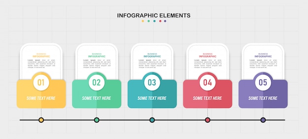 Kleurrijke tijdlijn infographic.