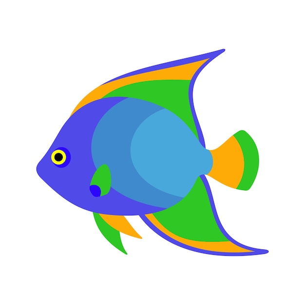 Vector kleurrijke tropische vissen aquariumvissen vlakke stijl vectorillustratie