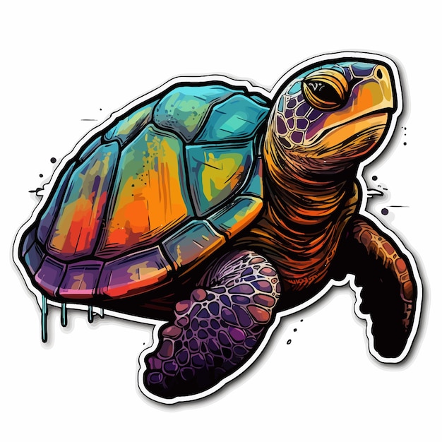 kleurrijke Turtle sticker