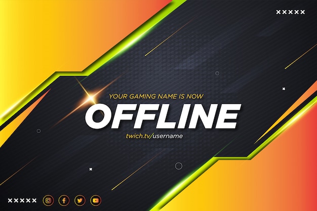 Kleurrijke twitch-ontwerpbanner offline gratis