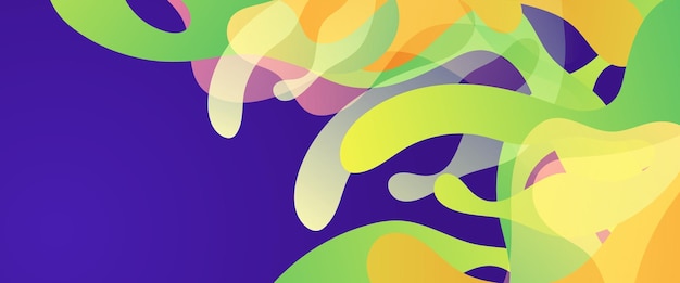 Kleurrijke vector abstracte creatieve banner in minimale en eenvoudige trendy stijl met blob vloeibare golfvormen Voor presentaties flyers posters achtergrond jaarverslag uitnodigingen