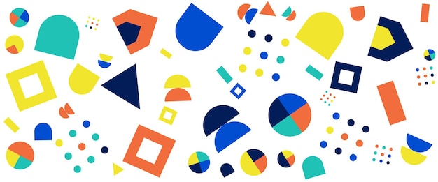 Kleurrijke vector abstracte Memphis stijl eenvoudige minimalistische banners voor webontwerp zakelijke presentatie website header uitnodiging achtergrond