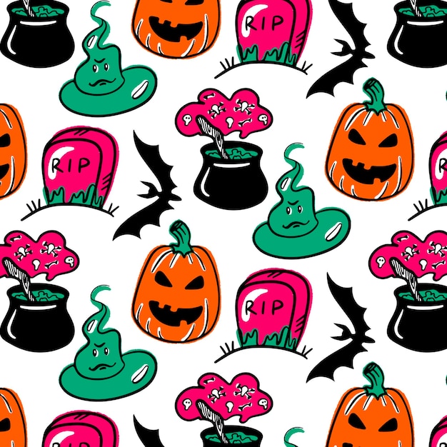 Kleurrijke vector halloween patroon voor vakantie ontwerp.