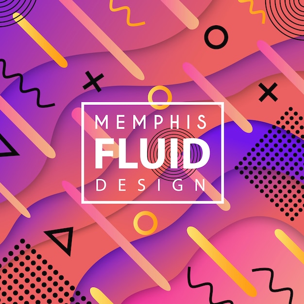 Kleurrijke Vector Memphis Fluid Background