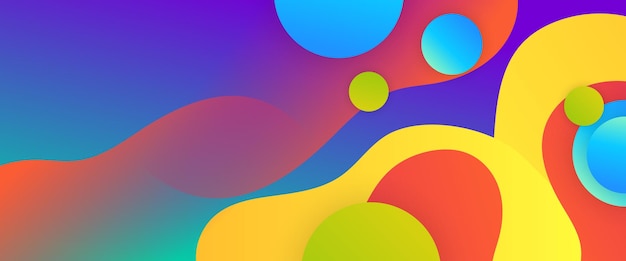 Kleurrijke vectorgradiënt moderne en eenvoudige abstracte banner met golven vormen Vectorontwerp lay-out voor presentaties flyers posters achtergrond jaarverslag uitnodigingen