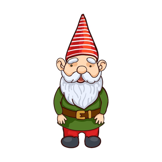 Kleurrijke vectorillustratie van kerst gnome. leuk sprookjesfiguur