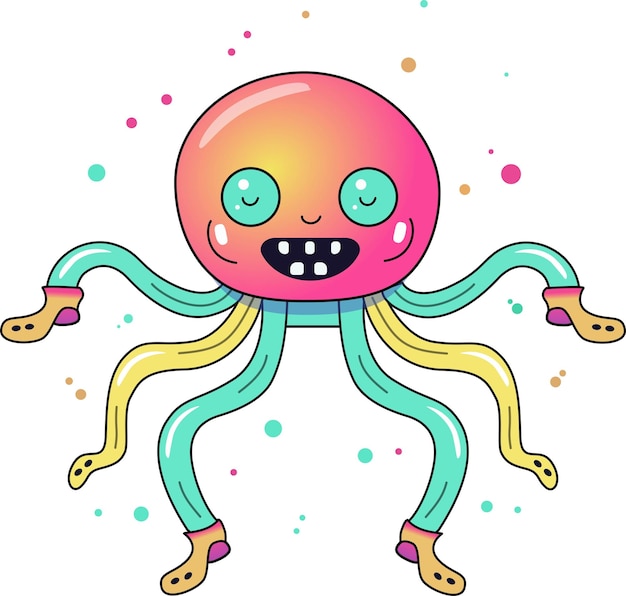 Kleurrijke vectorillustratie van octopus