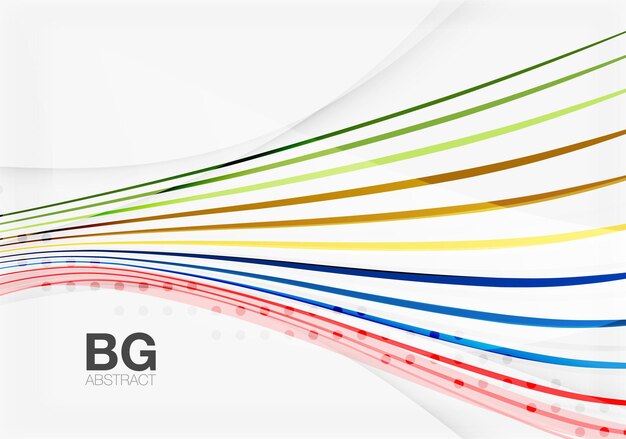 Kleurrijke vectorstrepen op grijs Moderne technologie of zakelijke web abstracte achtergrond