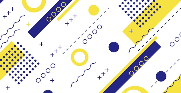 Kleurrijke veelkleurige panoramische abstracte achtergrond van verschillende geometrische vormen - Vector