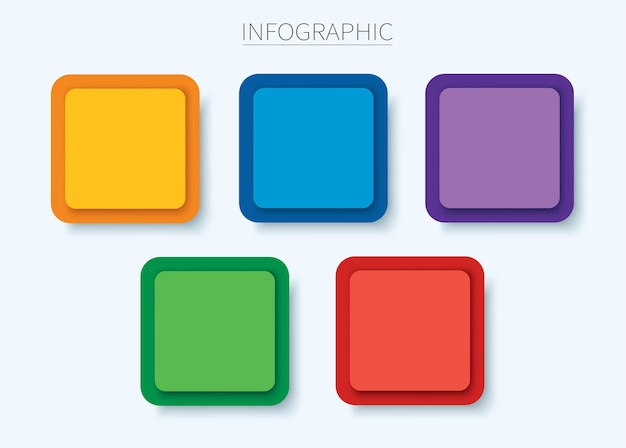 Kleurrijke vierkante infographic vectorsjabloon