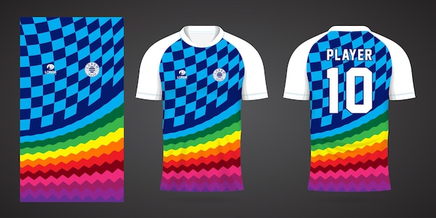 kleurrijke voetbal jersey sport ontwerpsjabloon