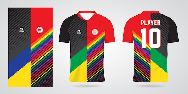 kleurrijke voetbal jersey sport ontwerpsjabloon