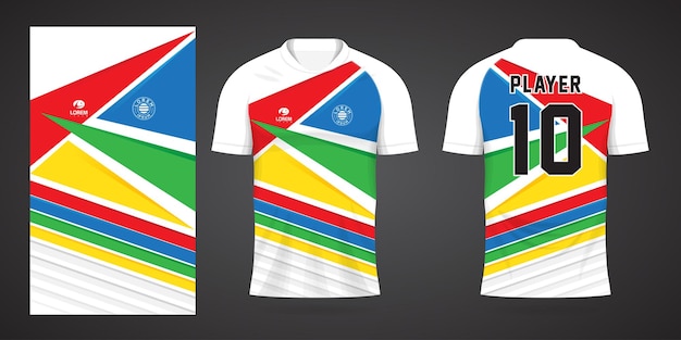 Kleurrijke voetbal jersey sport ontwerpsjabloon