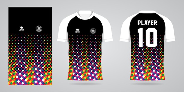 Kleurrijke voetbal jersey sport ontwerpsjabloon