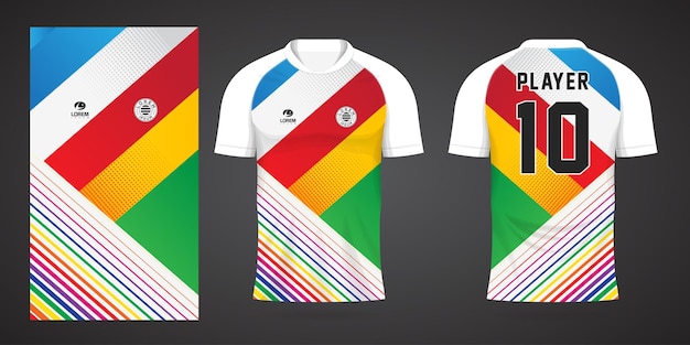 kleurrijke voetbal jersey sport ontwerpsjabloon