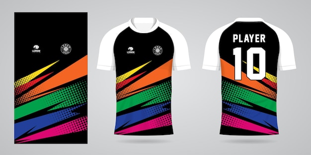 kleurrijke voetbal jersey sport ontwerpsjabloon