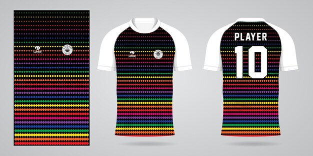 Kleurrijke voetbal jersey sport ontwerpsjabloon