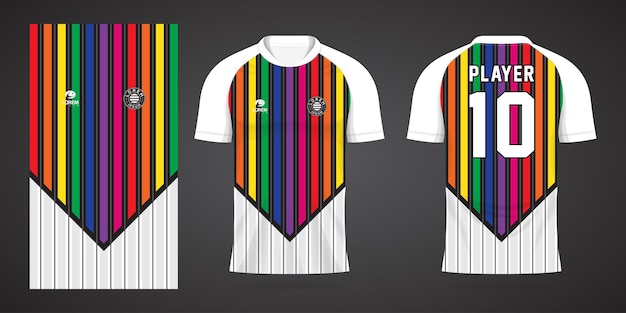 Kleurrijke voetbal jersey sport ontwerpsjabloon