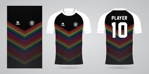 Kleurrijke voetbal jersey sport ontwerpsjabloon