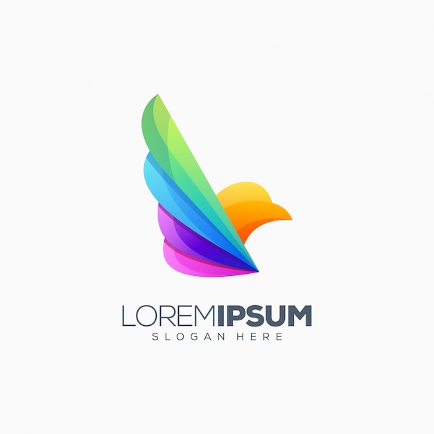 Kleurrijke vogel logo ontwerp vectorillustratie