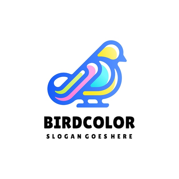 Vector kleurrijke vogel logo sjabloon