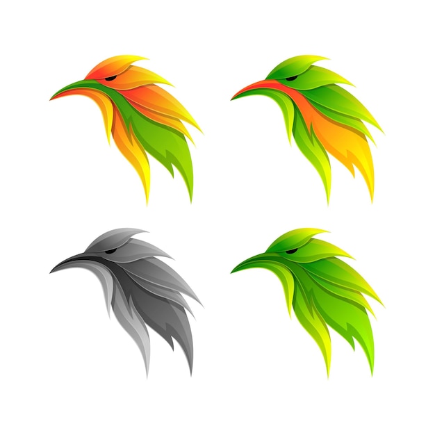 Vector kleurrijke vogel logo sjabloon