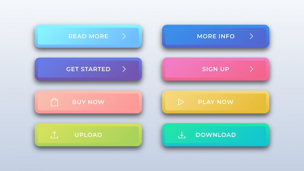 Kleurrijke web buttons