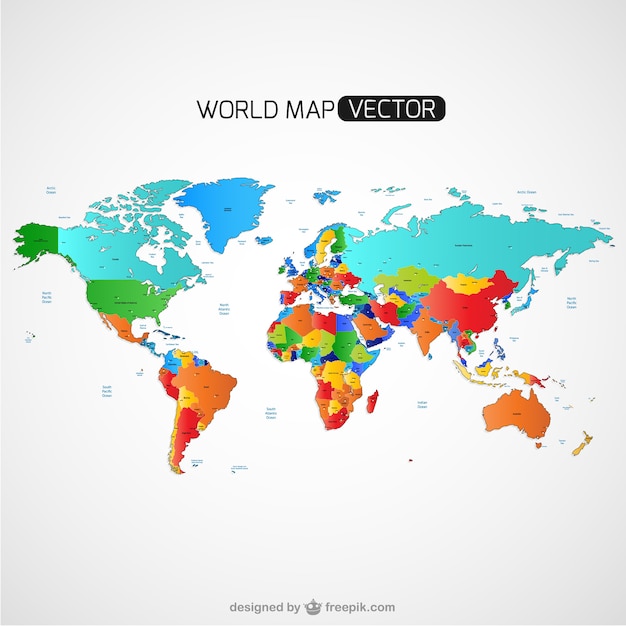 Kleurrijke wereld kaart vector