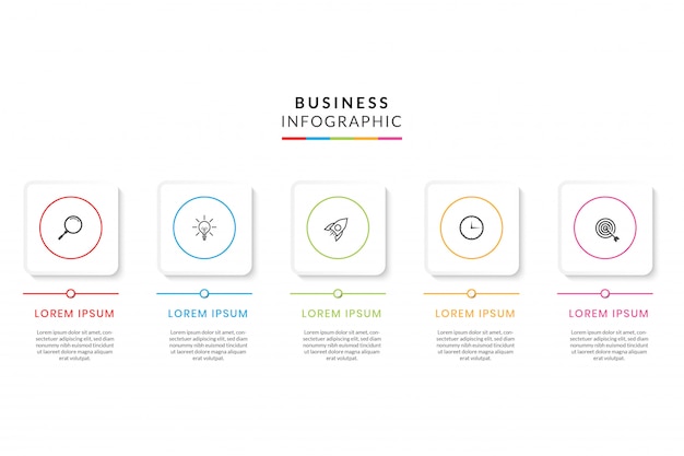 Vector kleurrijke zakelijke infographic met stappen of opties