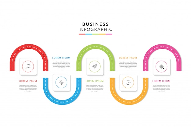 Vector kleurrijke zakelijke infographic met stappen of opties