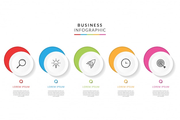 Vector kleurrijke zakelijke infographic met stappen of opties
