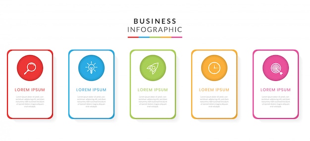 Vector kleurrijke zakelijke infographic met stappen of opties