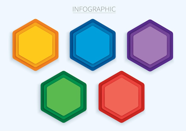kleurrijke zeshoek infographic vector sjabloon