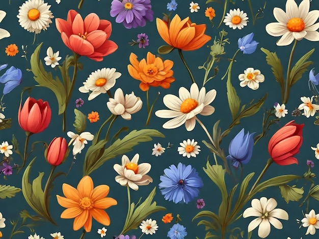 kleurrijke zomerbloemencollectie met bladeren