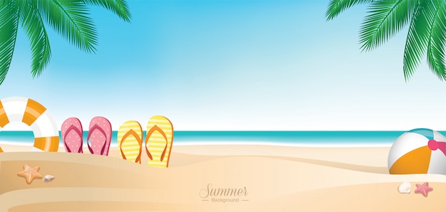 Kleurrijke zomervakantie strand banner