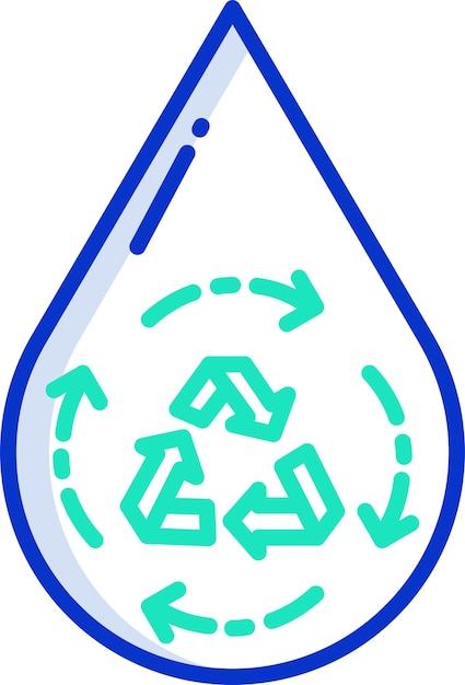 Kleurvectorillustratie van de omtrek van hydro-solide druppels