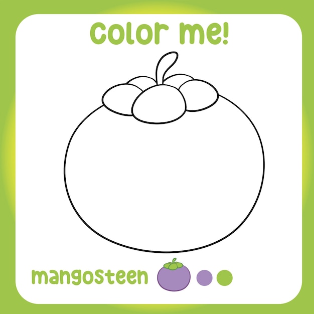 Kleurwerkblad over fruit. Educatief afdrukbaar blad voor kinderen. Vector illustratie.