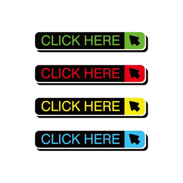 klik hier knop ontwerp cursor teken en symbool