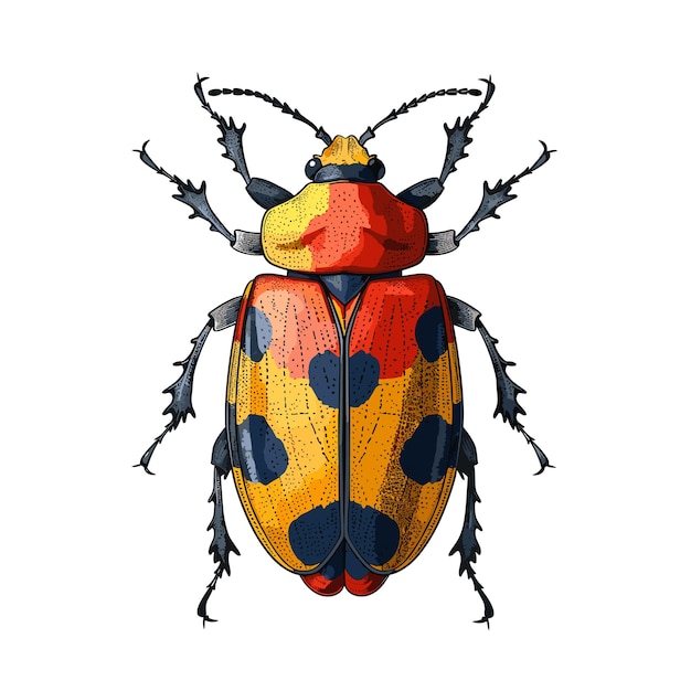 Klik op Beetles Cartoon Icon geïsoleerd op doorzichtige achtergrond Illustraties