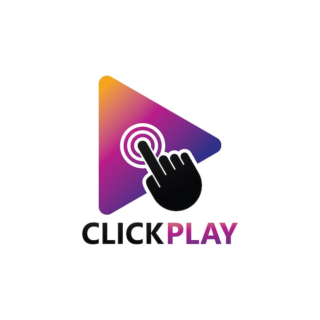 Vector klik op video-sjabloonontwerp voor video afspelen