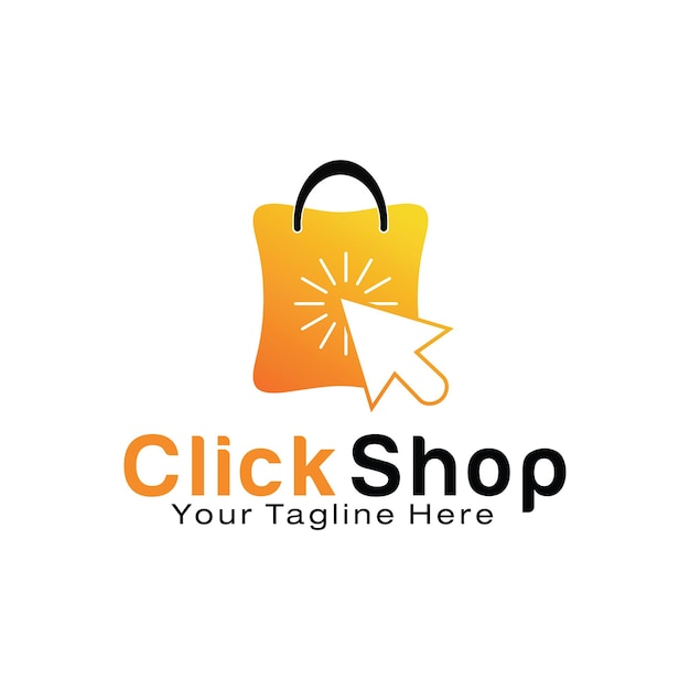 Klik op winkel logo ontwerpsjabloon