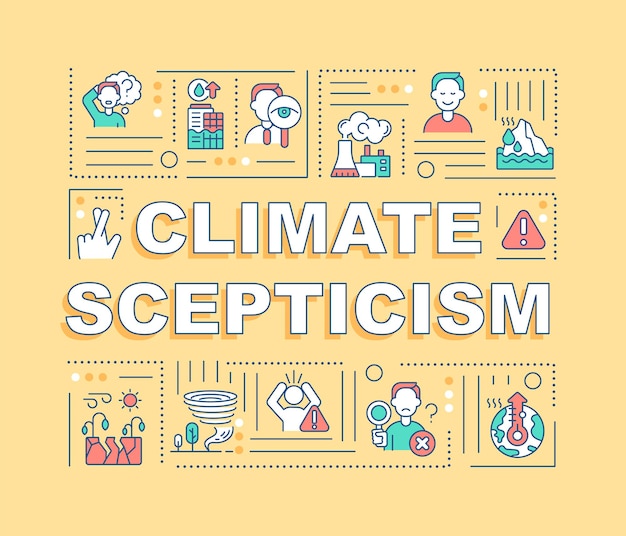 Klimaat scepticisme woord concepten banner