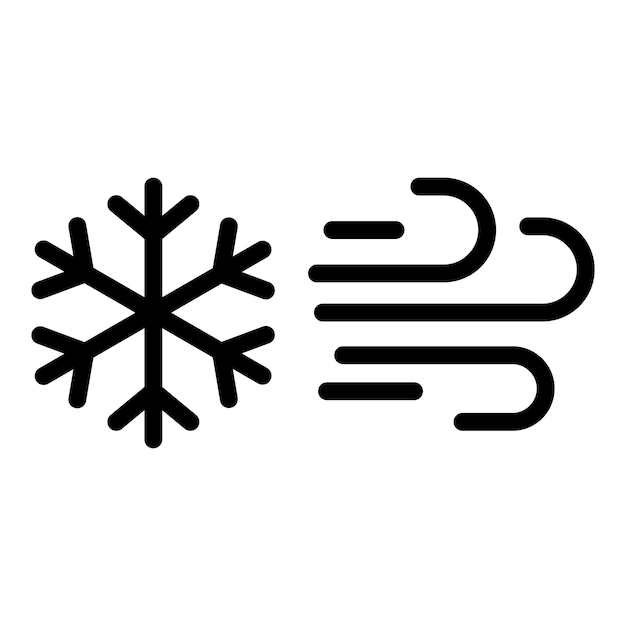 Klimaat wind sneeuwvlok pictogram Overzicht klimaat wind sneeuwvlok vector pictogram voor webdesign geïsoleerd op een witte achtergrond