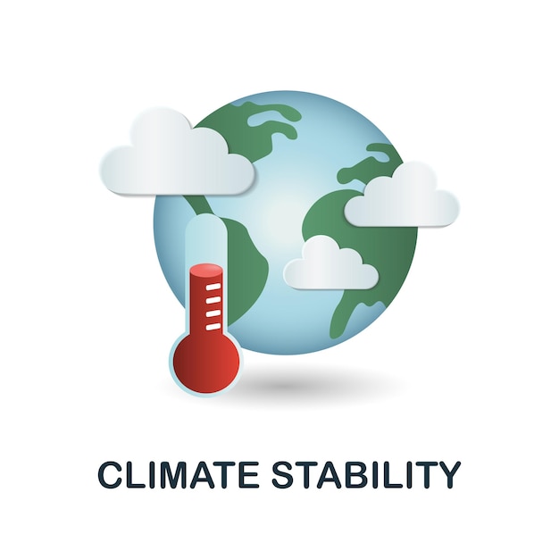 Klimaatstabiliteitspictogram 3d illustratie uit esg-collectie Creatief klimaatstabiliteit 3d-pictogram voor webontwerpsjablonen, infographics en meer