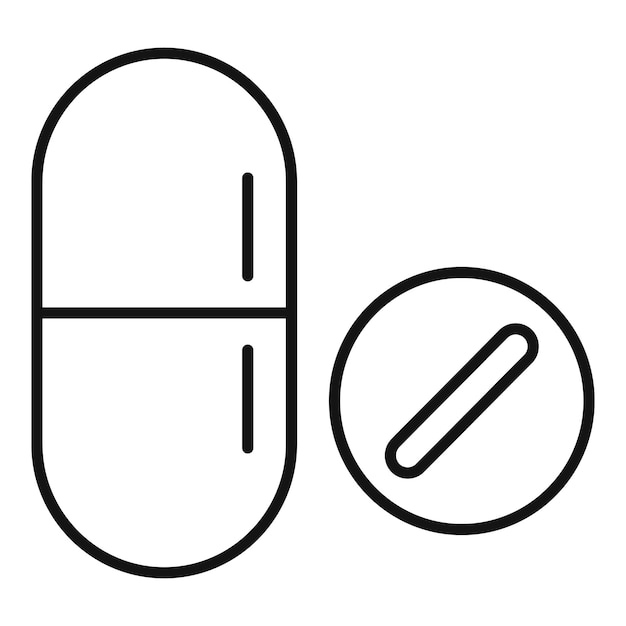 Vector kliniek capsule pil pictogram overzicht kliniek capsule pil vector pictogram voor webdesign geïsoleerd op een witte achtergrond