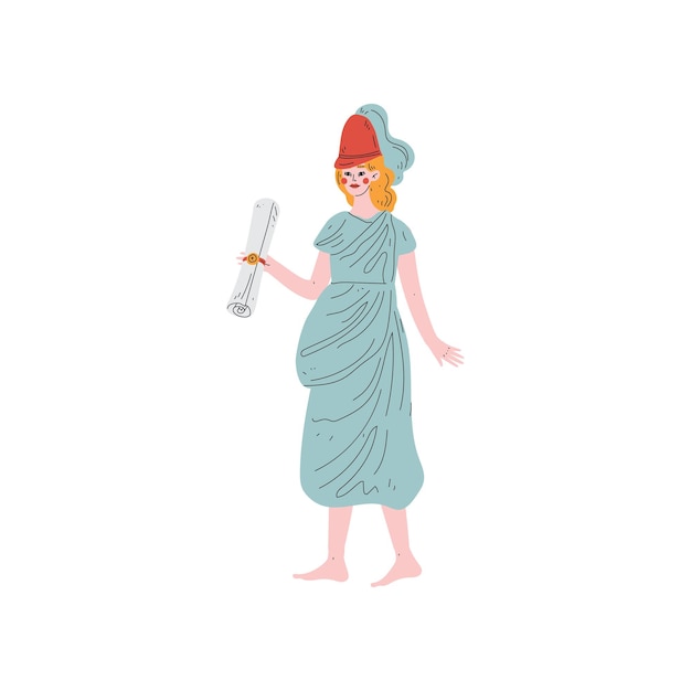 Klio muse of greek mythology vector illustration