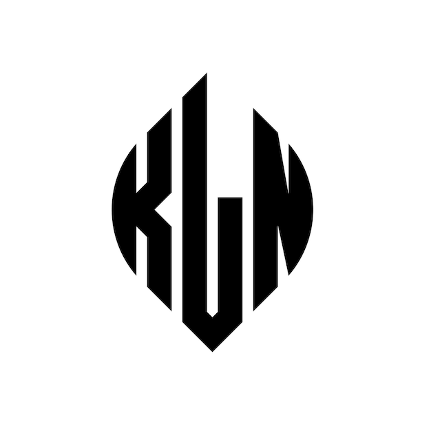 ベクトル 円の形状のkln エリプスの形状のlogo 3つのイニシャルが円を形成するkln 円のロゴ 円のエンブレム 抽象的なモノグラム 文字のマーク ベクトル