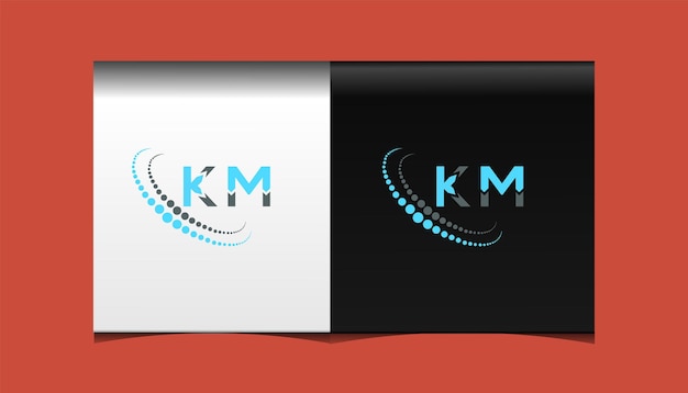 Vector km initial modern logo design vector icon template