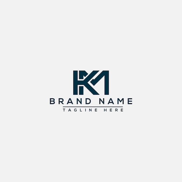 KM Logo Design Template Vector Graphic Branding Element.