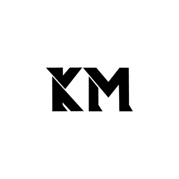 KM モノグラムロゴ デザイン文字 テキスト名 シンボル モノクロロゴタイプ アルファベット文字 シンプルロゴ